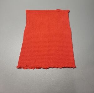 3/$15 Rue21 orange ribbed strapless tube top women's size large
